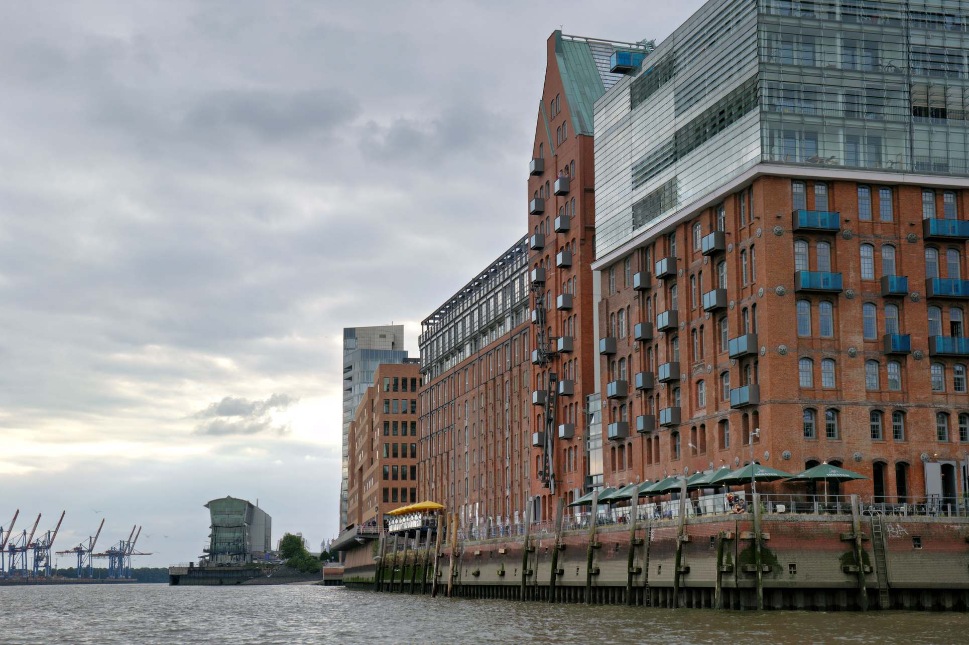 Hamburg skyline with harbor and buildings
